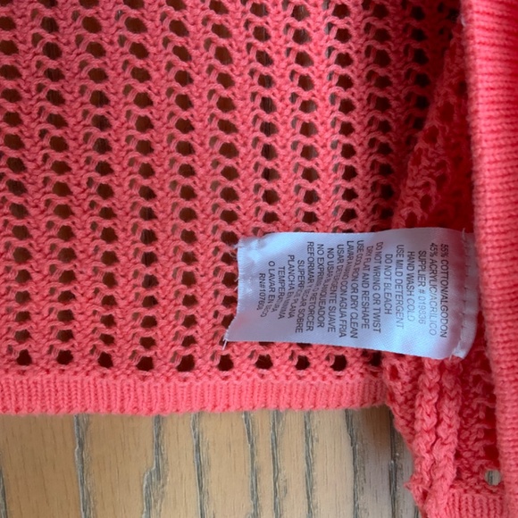 BE BY CHETTA SHORT LIGHTWEIGHT SHRUG SWEATER SIZE L ORANGE 3/4 SLEEVE - Picture 6 of 6